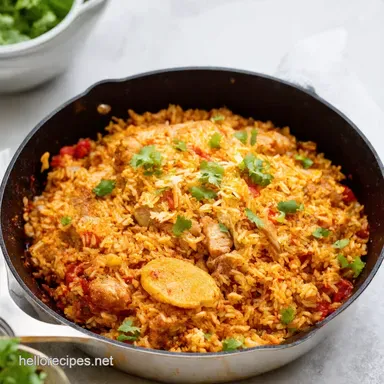 Easy OnePan Chicken Rice Taco Skillet Tex Mex Fun Recipe Card