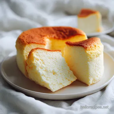 Fluffy Jiggly Japanese Cheesecake for 8 Servings Recipe Card