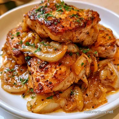 French Onion Chicken for 4 Servings Recipe Card
