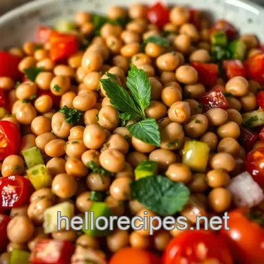 Garden Fresh Pinto Bean Salad with Herb Vinaigrette Recipe Card