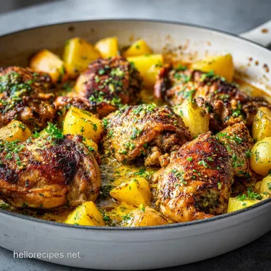 Garlic Butter Chicken and Potatoes Recipe for 4 Recipe Card