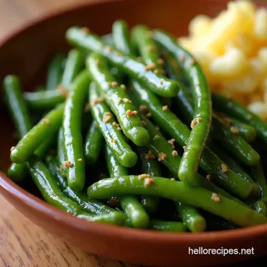 Savory Garlic Butter Green Beans in 18 Minutes Recipe Card
