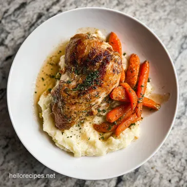 Garlic Herb Chicken with Potatoes for 4 Servings Recipe Card