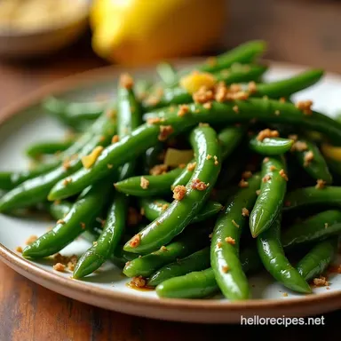 Speedy Garlic Lemon Saut&eacute;ed Green Beans Recipe TenderCrisp Side Recipe Card