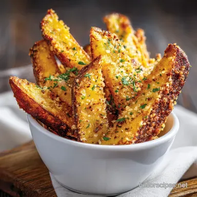 Garlic Parmesan Baked Steak Fries: Crispy Side for 4 Servings