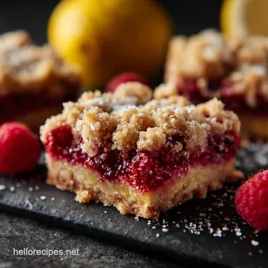 Gluten Free Summer Dessert Bars: Easy Raspberry Lemon Crumble Recipe Card