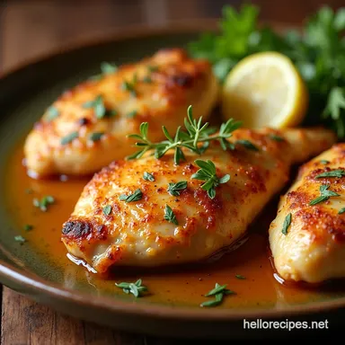Golden Zest Thyme Lemon Chicken Recipe 55 Mins Recipe Card
