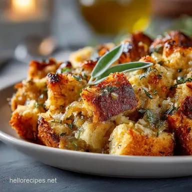 Grandmas Thanksgiving Stuffing: Golden, Buttery Sage Dressing Recipe Card