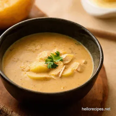 Grandmas Hug Creamy Chicken Potato Soup Recipe Cozy Up Recipe Card