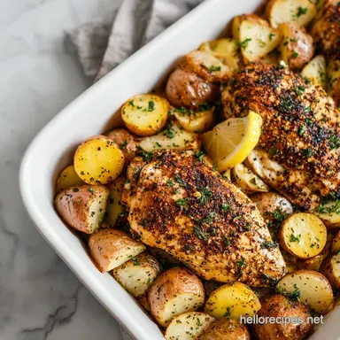 Sheet Pan Chicken With Potatoes: 1 Hour 5 Mins