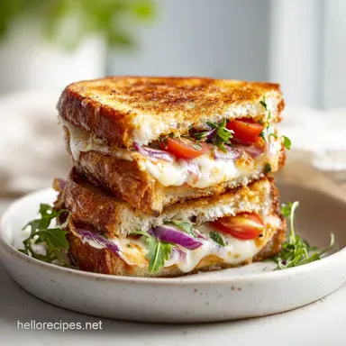 Grilled Cheese Patty Melts for 4 Servings with Golden Crust Recipe Card