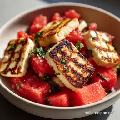 Grilled Halloumi & Watermelon: Best Salad Recipes for Summer! Recipe Card