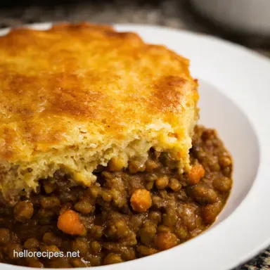 Hearty Lentil Shepherdless Pie My Brown Lentil Comfort Food Recipe Card