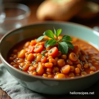 Proper Job Hearty Red Lentil Smoked Paprika Stew Recipe Card