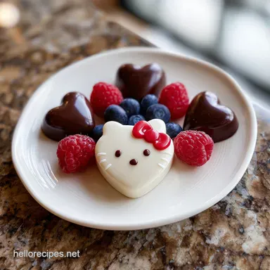 Hello Kitty Chocolate Heart and Berries for 6 Servings Recipe Card