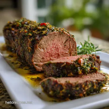 Oven Beef Tenderloin: Herb-Crusted Perfection Medium Rare Recipe Card