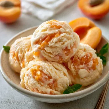 Apricot Ice Cream for 4 Servings Recipe Card