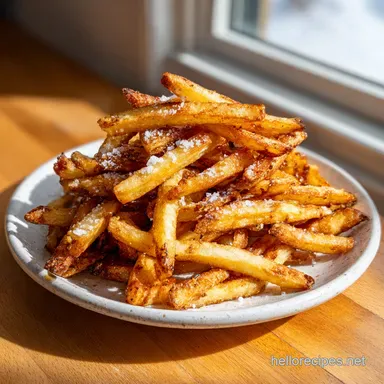 French Fries for 4 Servings: Crispy and Fluffy Interior Recipe Card