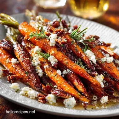 Honey Glazed Roasted Carrots with Candied Pecans and Goat Cheese Recipe Card