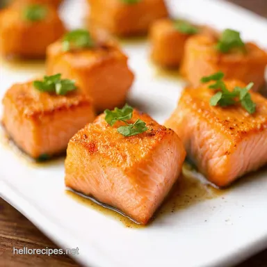 Ultimate Honey Garlic Salmon Bites Quick Winter Dinner Recipe Card
