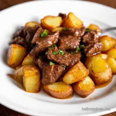 OnePan Honey Beef Crispy Potatoes Sticky Easy Dinner