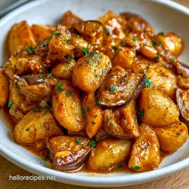 Indian Eggplant Curry for 4 Servings Recipe Card