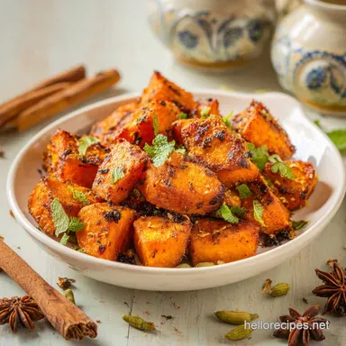Indian Sweet Potato Recipe with Spices: Vibrant South Indian Dish Recipe Card