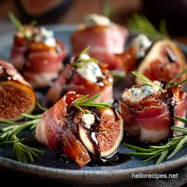 Italian Christmas Appetizers: Creamy Prosciutto Involtini Fig Balsamic Recipe Card