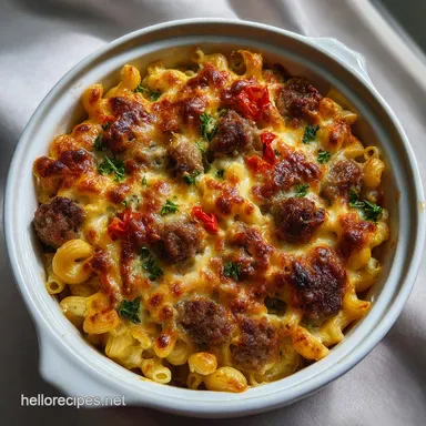 Italian Mac and Cheese Recipe: Savory Sausage & Fontina Recipe Card
