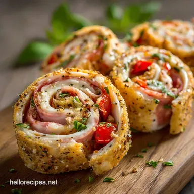 Italian Sub Sandwich RollUps: Easy, No-Bake Party Pinwheels Recipe Card
