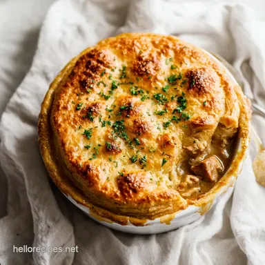 Japanese Curry Chicken Pot Pie Casserole for 6 Servings Recipe Card