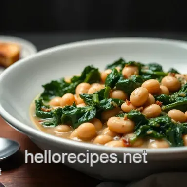 Kale Recipes: Creamy Tuscan Kale & White Bean Stew Recipe Card
