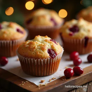 Moist Keto Cranberry Muffins Recipe Low Carb Festive Recipe Card