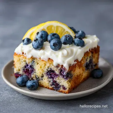 Lemon Blueberry Cake in 50 Minutes Recipe Card