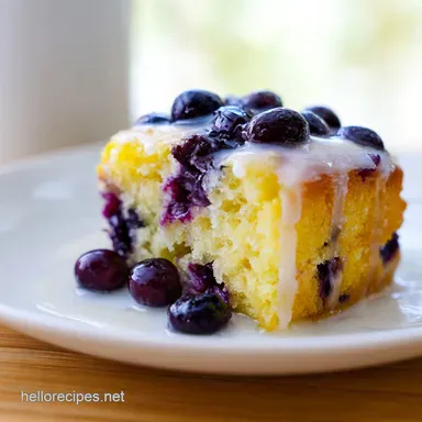 Lemon Blueberry Cake Recipe for 12 Recipe Card
