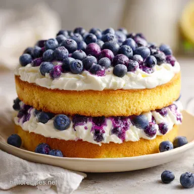 Lemon Blueberry Layer Cake for 16 Recipe Card