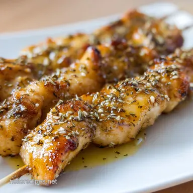 Lemon Garlic Chicken Spiedini for 4 Recipe Card