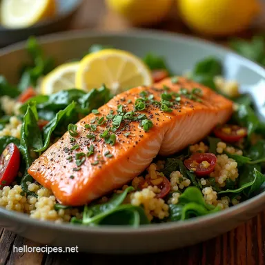 Zesty LemonHerb Salmon Low Calorie Lunch and Dinner Recipes Recipe Card
