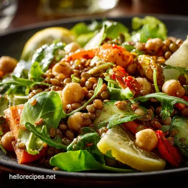 Lemony Lentil and Chickpea Salad HighProtein Vegan Summer Staple