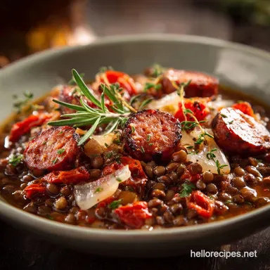 Recipes featuring Beans and Lentils: Hearty Smoked Sausage Ragout Recipe Card