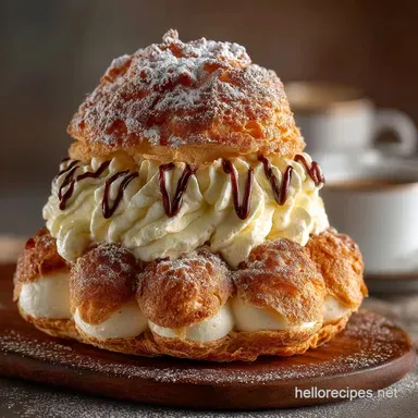 The Ultimate Cream Puff Cake Recipe A Showstopping Choux Tower Recipe Card