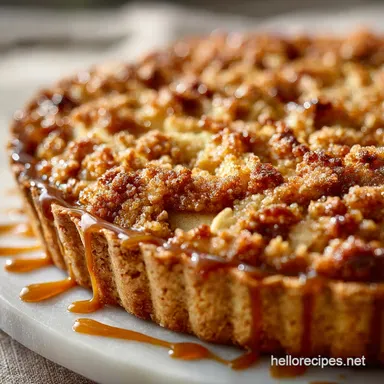 Make Ahead Thanksgiving Desserts: The Salted Caramel Apple Crumble Tart Recipe Card