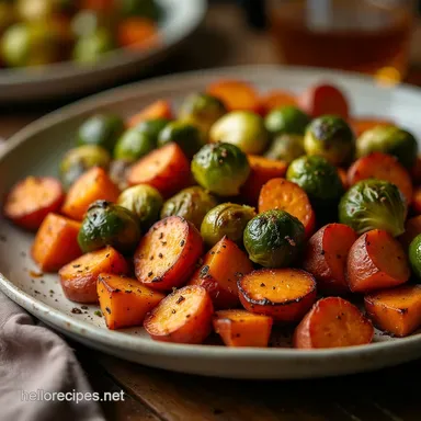 Best Roasted Sweet Potatoes Brussels Sprouts Recipe Recipe Card