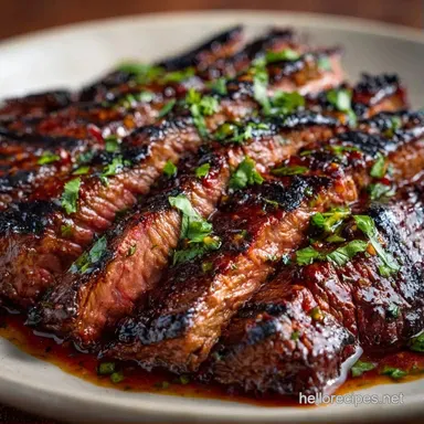 Marinated Grilled Skirt Steak for 4 Recipe Card
