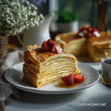 Cake Mille Crepe: Velvety Layers with Brown Butter Recipe Card