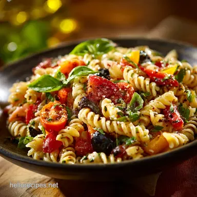 Ultimate Mediterranean Pasta Salad Recipe Easy Vinaigrette Recipe Card
