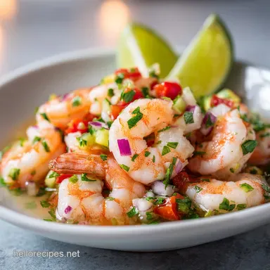 Mexican Shrimp Cocktail: Refreshing Seafood Appetizer for 4 Servings Recipe Card