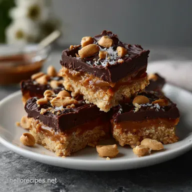 NoBake Peanut Butter Cup Bars Minimalist: Quick Set Recipe Card