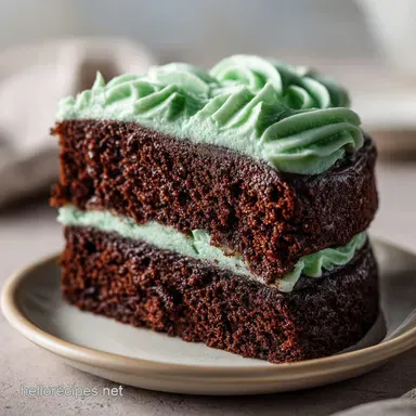 Mint Chocolate Cake for 16 Servings Recipe Card