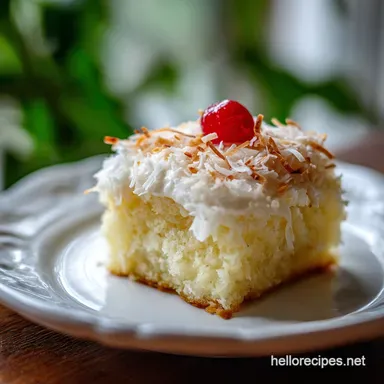 Coconut Poke Cake with Cream of Coconut in 45 Minutes Recipe Card